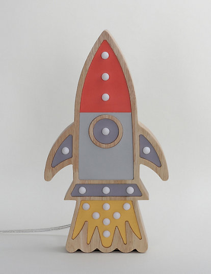 M&S Collection Kids' Rocket Led Table Lamp - 1Size - Multi, Multi