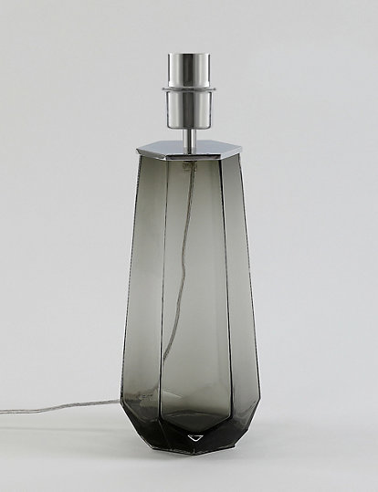 M&S Collection Prism Glass Table Lamp Base - 1Size - Smoke, Smoke