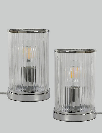 M&S Collection Set Of 2 Monroe Table Lamps - 1Size - Silver, Silver