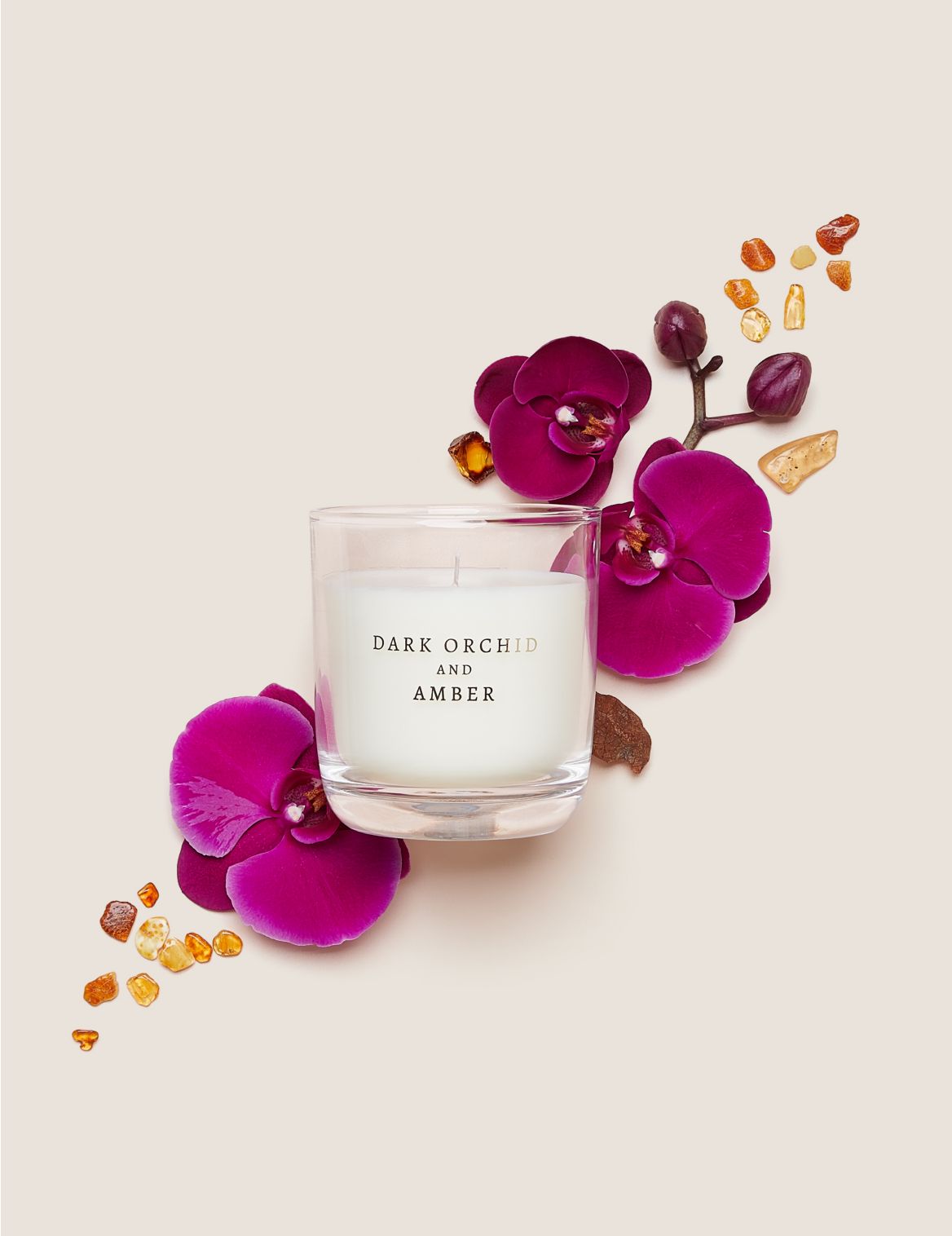 Dark Orchid & Amber Candle purple