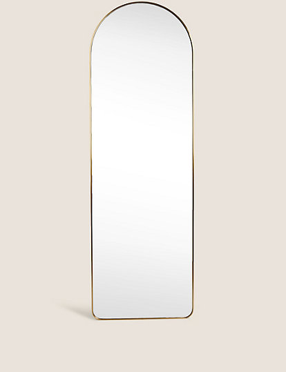 M&S Collection Leaning Arch Full Length Mirror - 1Size - Antique Brass, Antique Brass