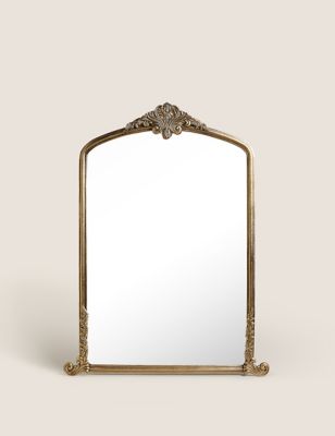 M&S Arabella Large Arch Wall Mirror - Antique Brass, Antique Brass
