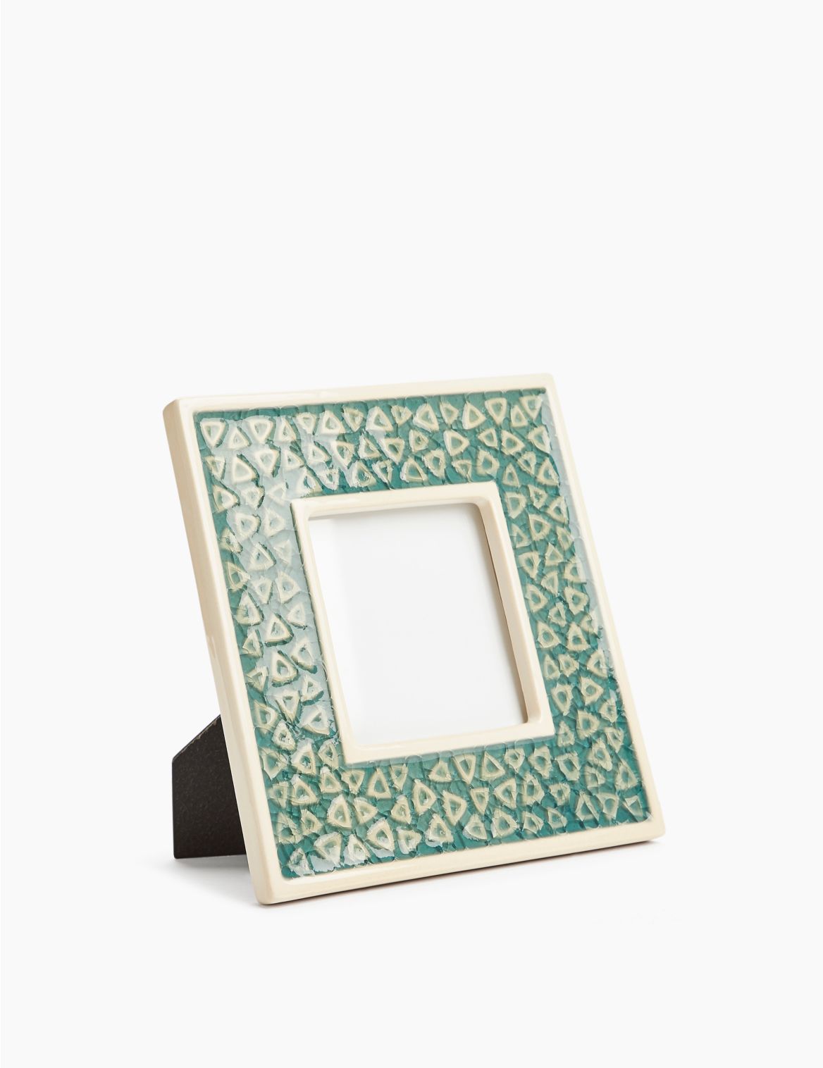 Ceramic Geometric Photo Frame 3x3 inch green