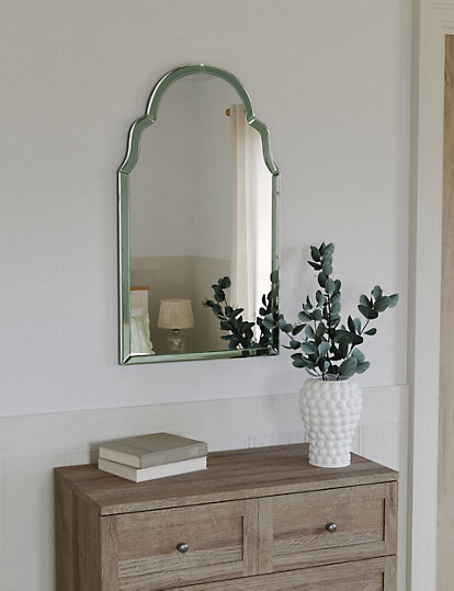 M&S Collection Madrid Medium Curved Wall Mirror - 1Size - Light Green, Light Green