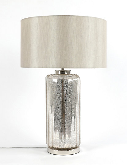 M&S Collection Large Mercury Glass Table Lamp - 1Size - Silver Mix, Silver Mix