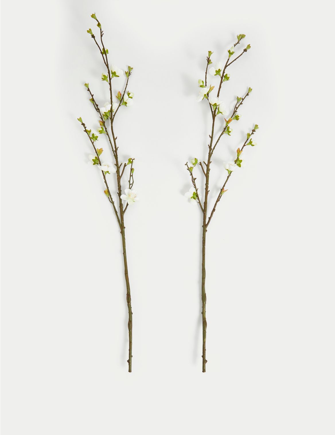 Set of 2 Artificial Blossom Single Stems white