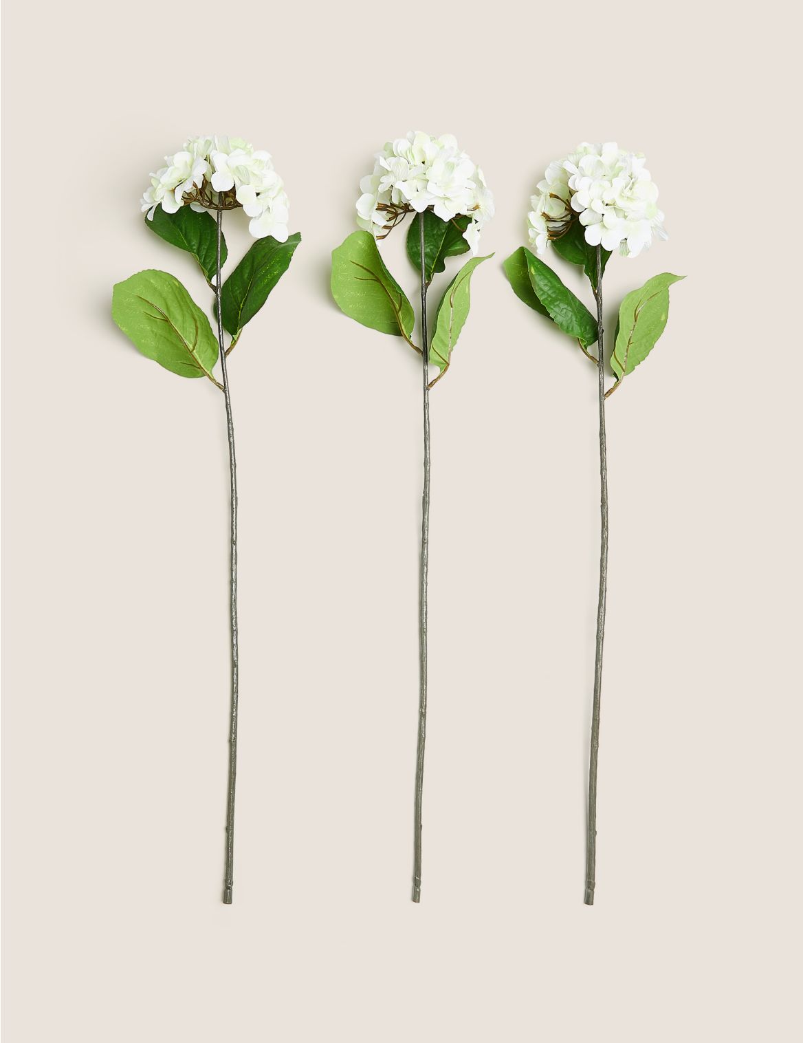 Set of 3 Artificial Small Hydrangeas white