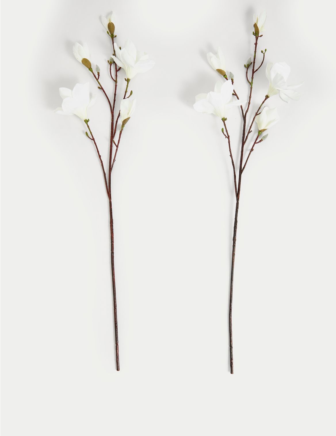 2 Pack Artificial Magnolias Single Stem white