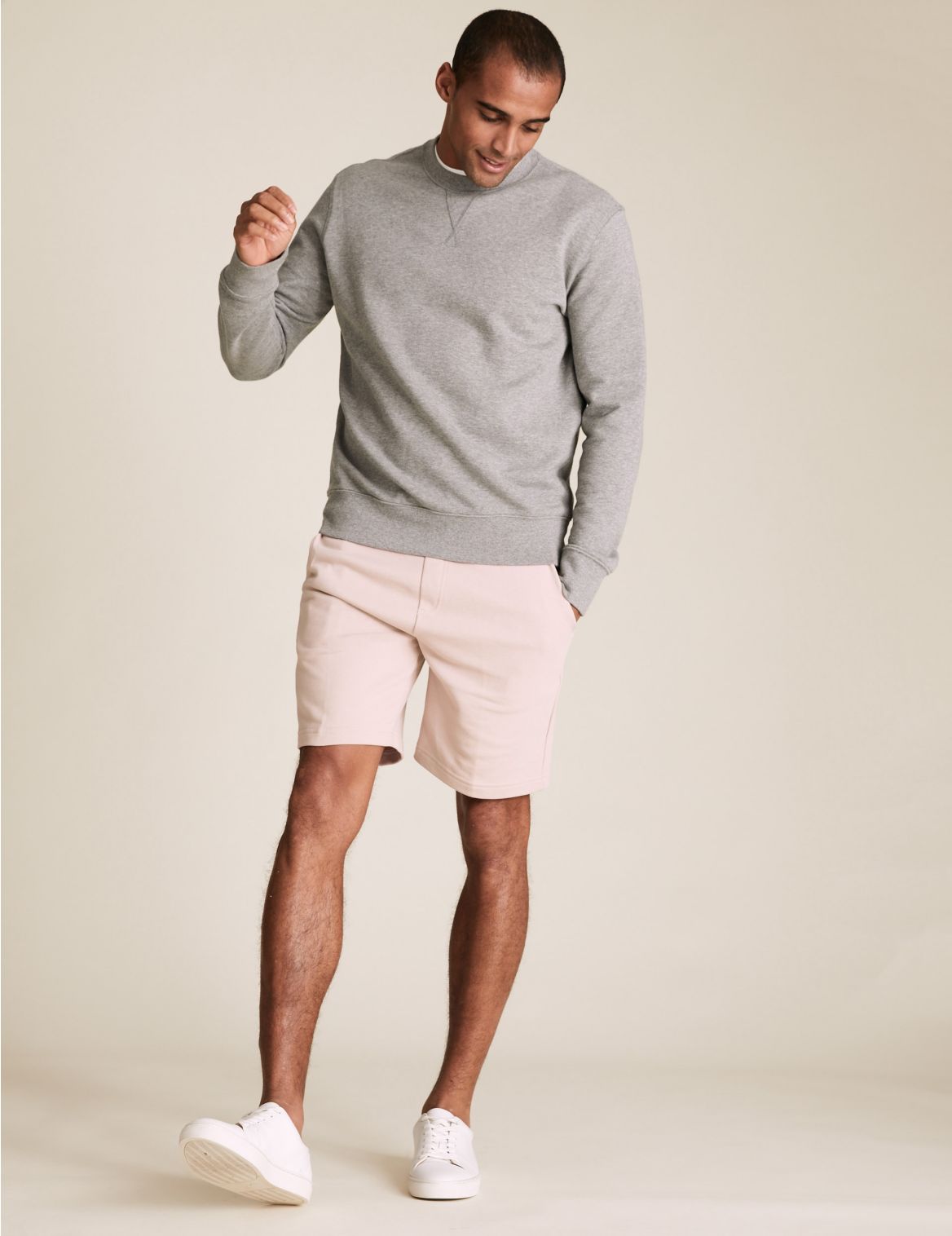 Drawstring Jersey Shorts pink