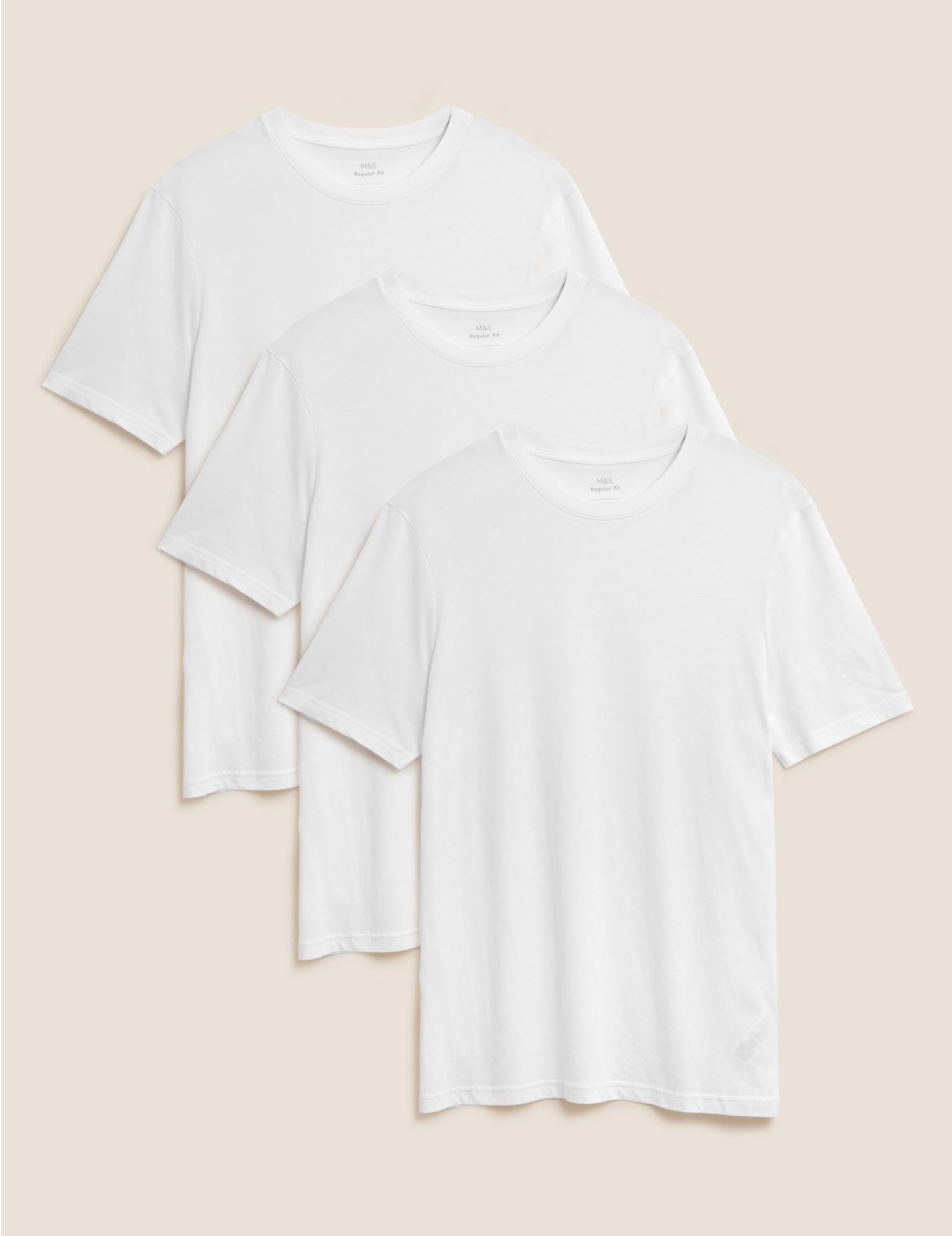 3 Pack Pure Cotton Crew Neck T-Shirts white