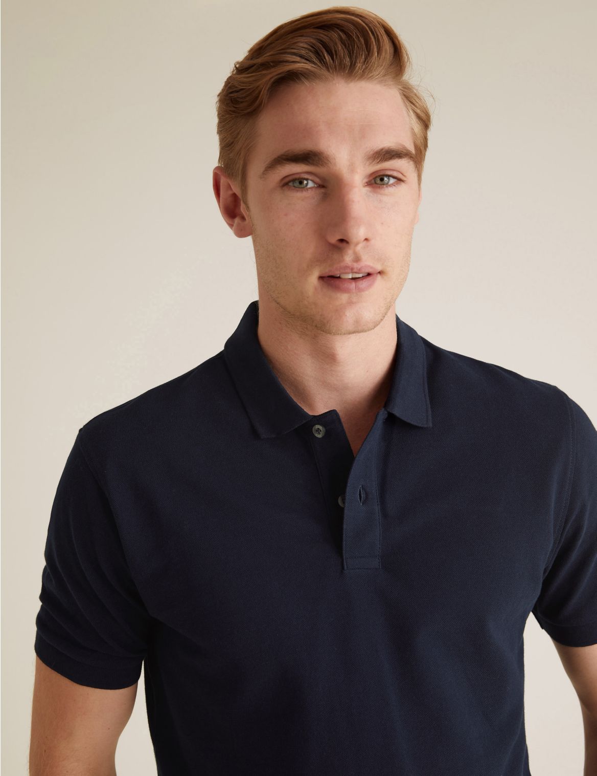 2 Pack Pure Cotton Polo Shirts navy