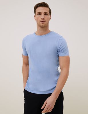 M&S Autograph Mens Slim Fit Premium Pure Cotton T-Shirt