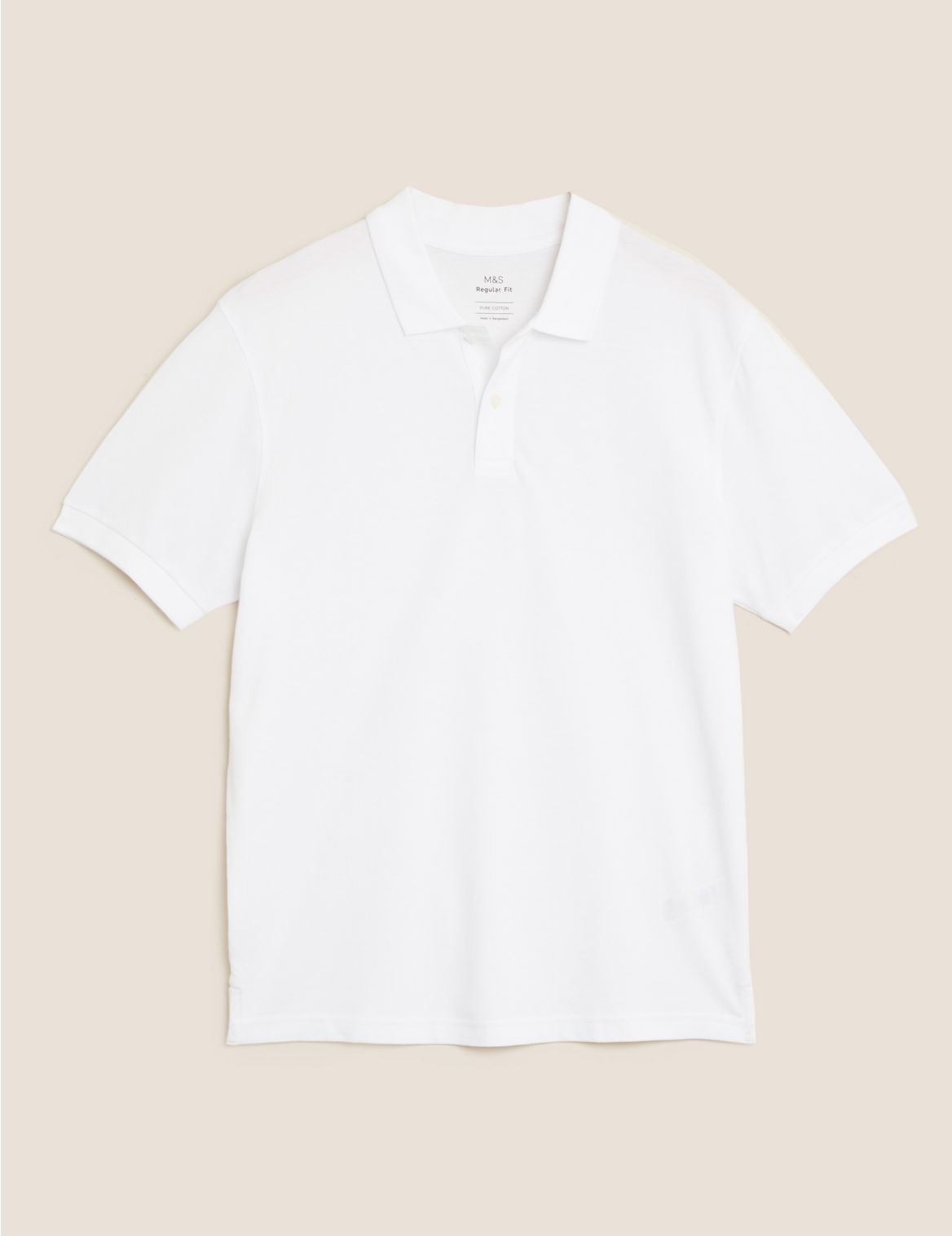 Pure Cotton Pique Polo Shirt white