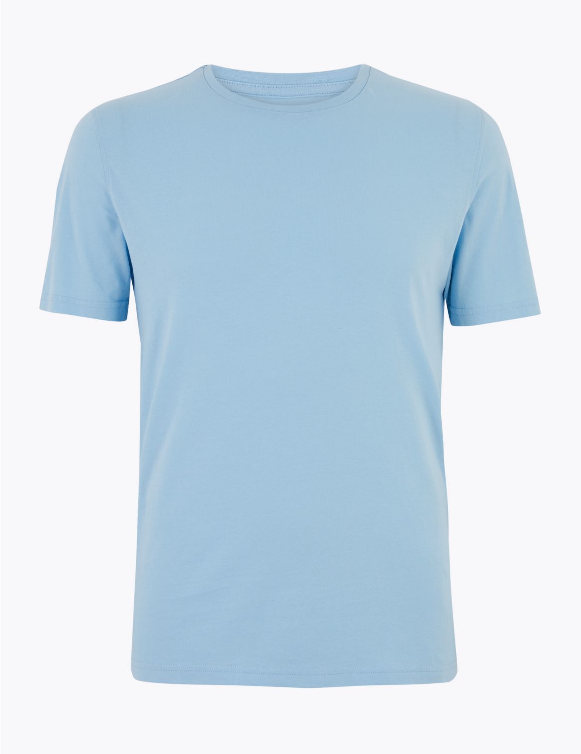 Slim Fit Pure Cotton Crew Neck T-Shirt blue
