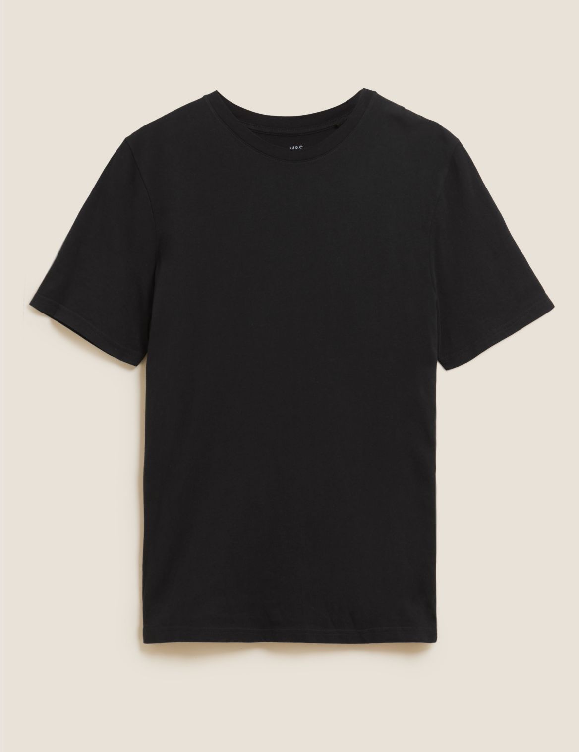 Slim Fit Pure Cotton Crew Neck T-Shirt black