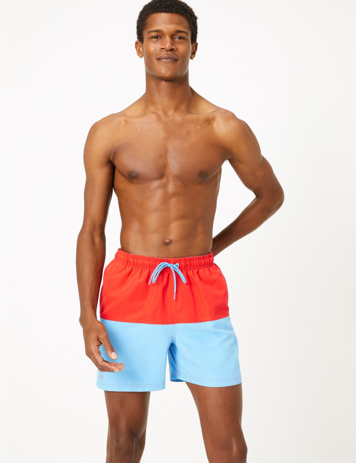Quick Dry Colour Block Swim Shorts blue