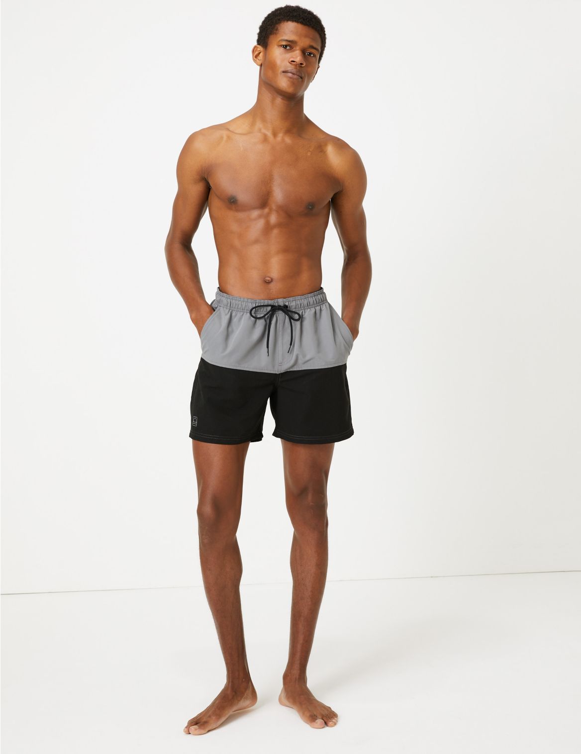 Quick Dry Colour Block Swim Shorts grey