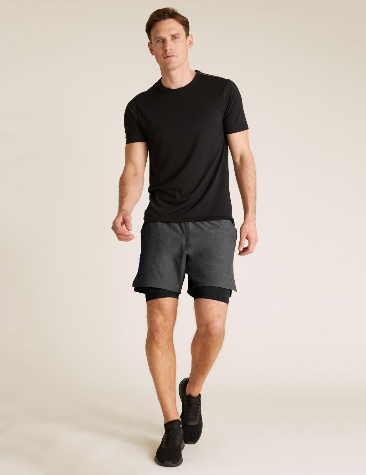 2 Layer Sports Shorts grey