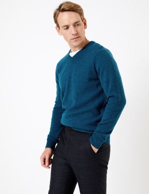 M&S Mens Pure Extra Fine Lambswool V-Neck Jumper