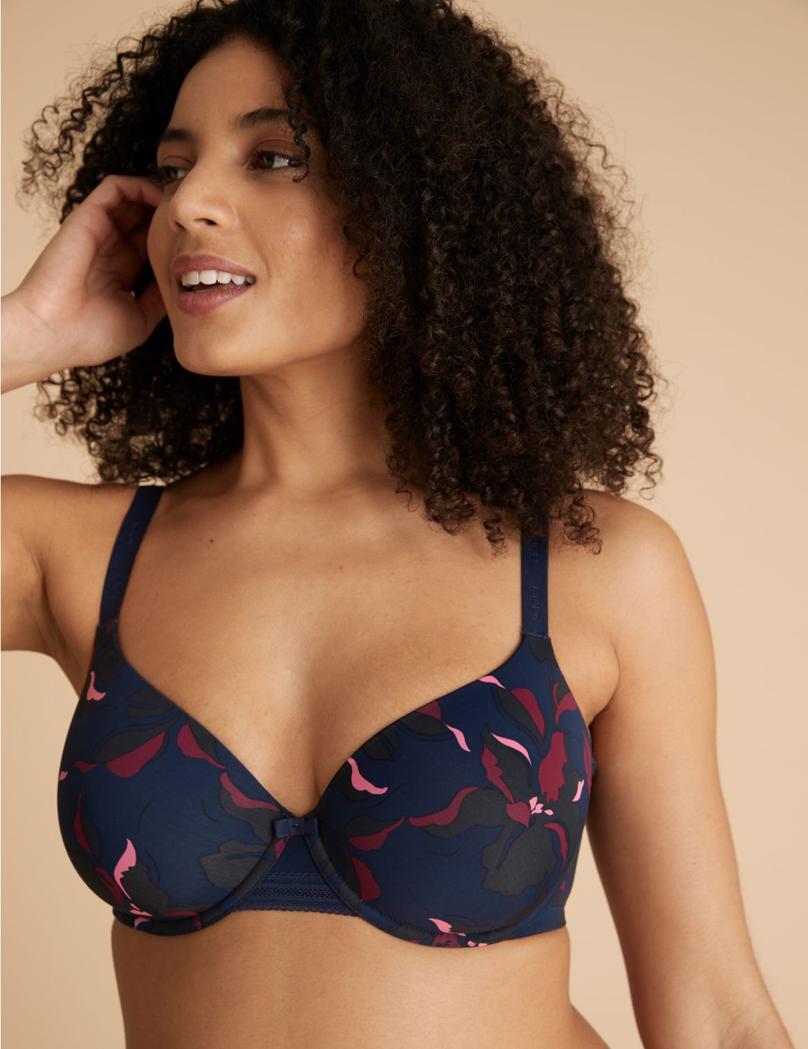 Body&trade; Floral Full Cup T-Shirt Bra A-E navy