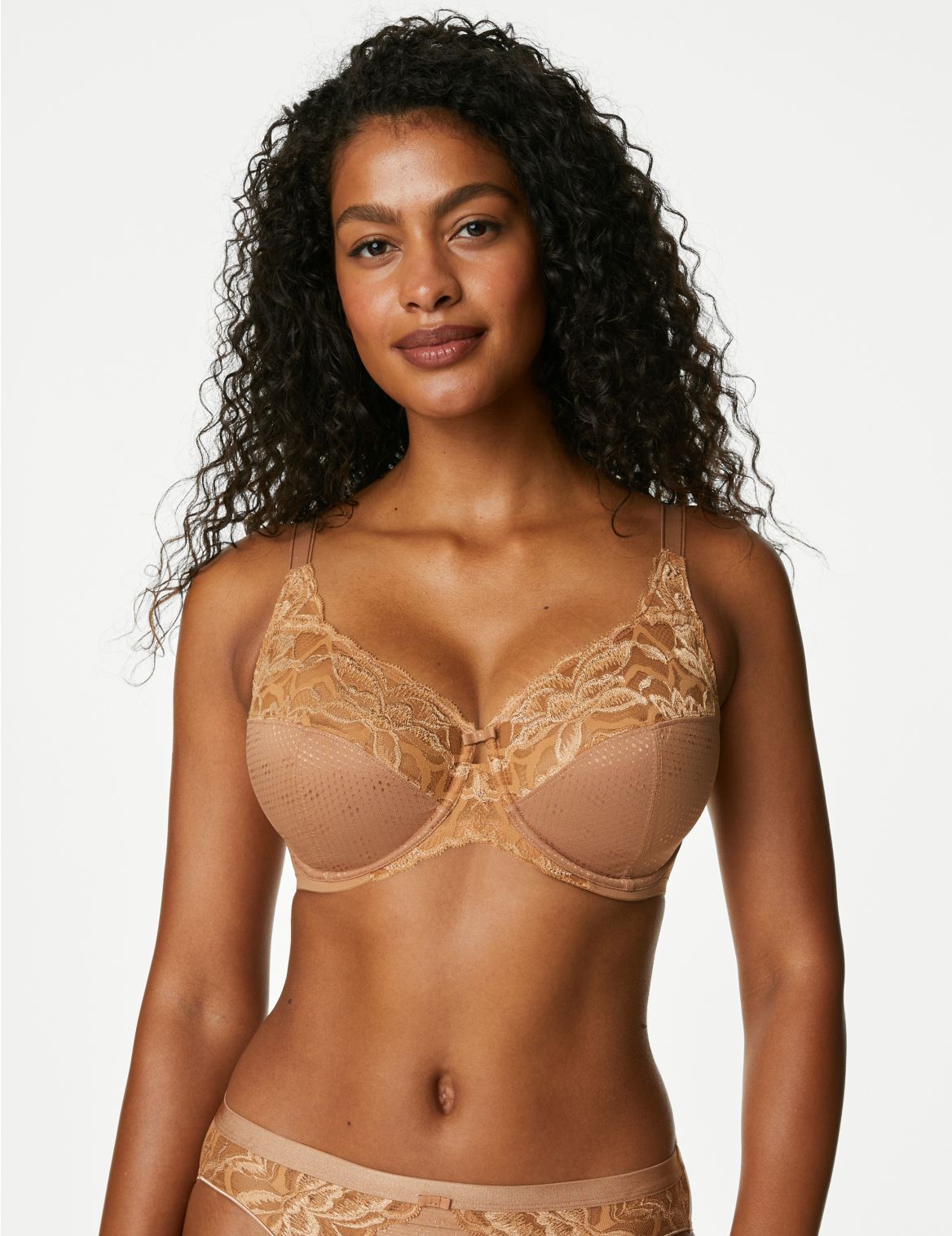 Wild Blooms Non-Padded Full Cup Bra F-J brown