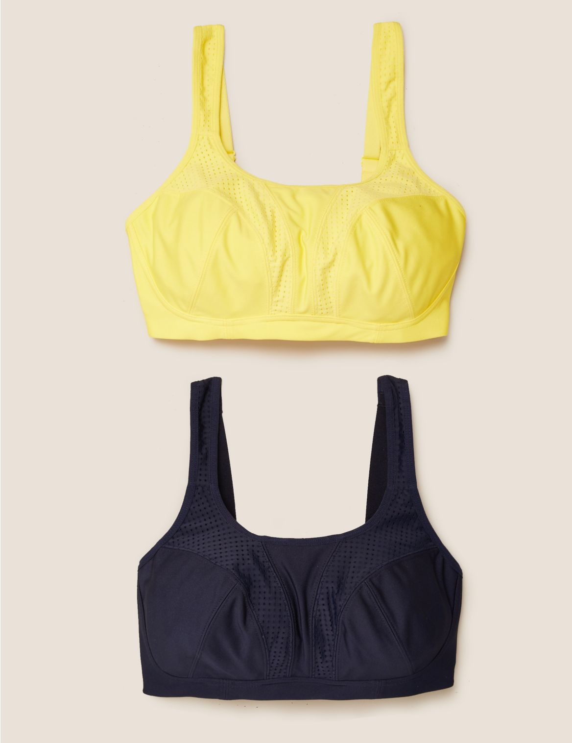 2pk High Impact Non-Wired Sports Bras A-H navy