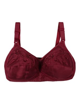 M&S Womens IBO Emb Total Support - 34DD - Bright Red, Bright Red