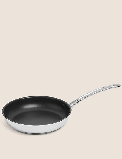 M&S Collection Stainless Steel 24Cm Medium Frying Pan - 1Size - Silver, Silver