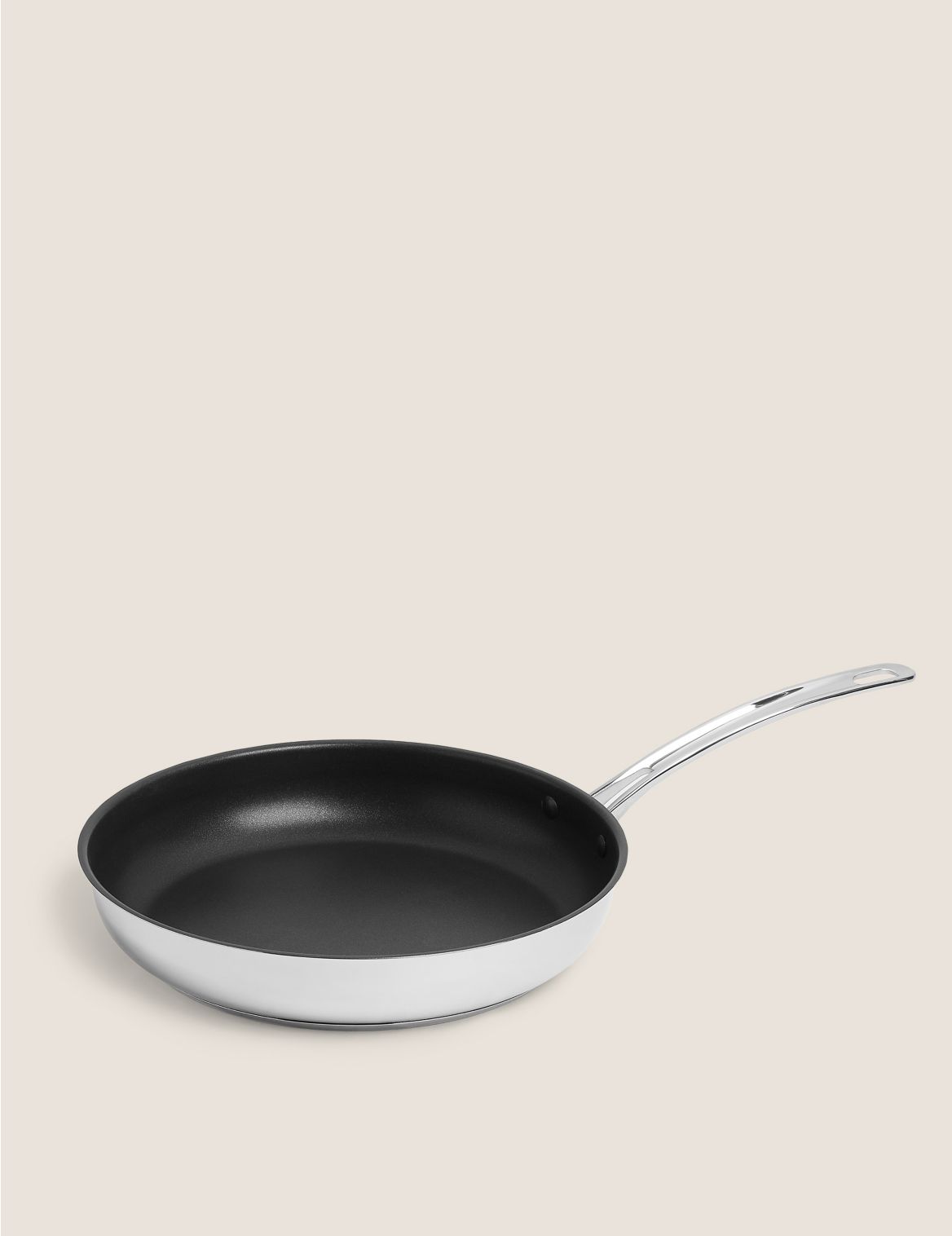 Stainless Steel 28cm Large Frying Pan silver