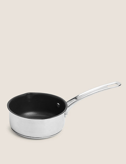 M&S Collection Stainless Steel 14Cm Milk Pan - 1Size - Silver, Silver