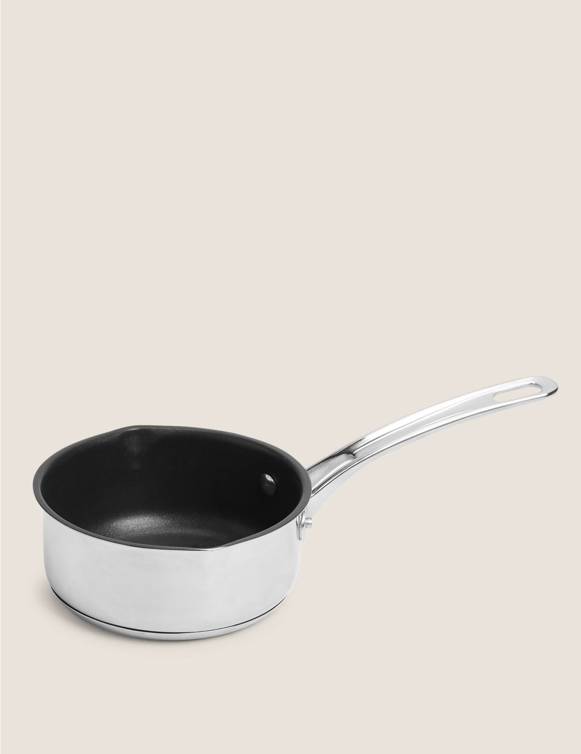 Stainless Steel 14cm Small Non-Stick Milk Pan silver