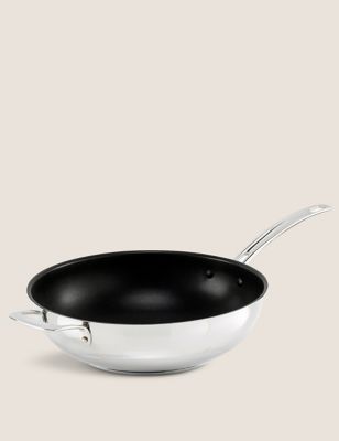 M&S Stainless Steel 30cm Large Wok