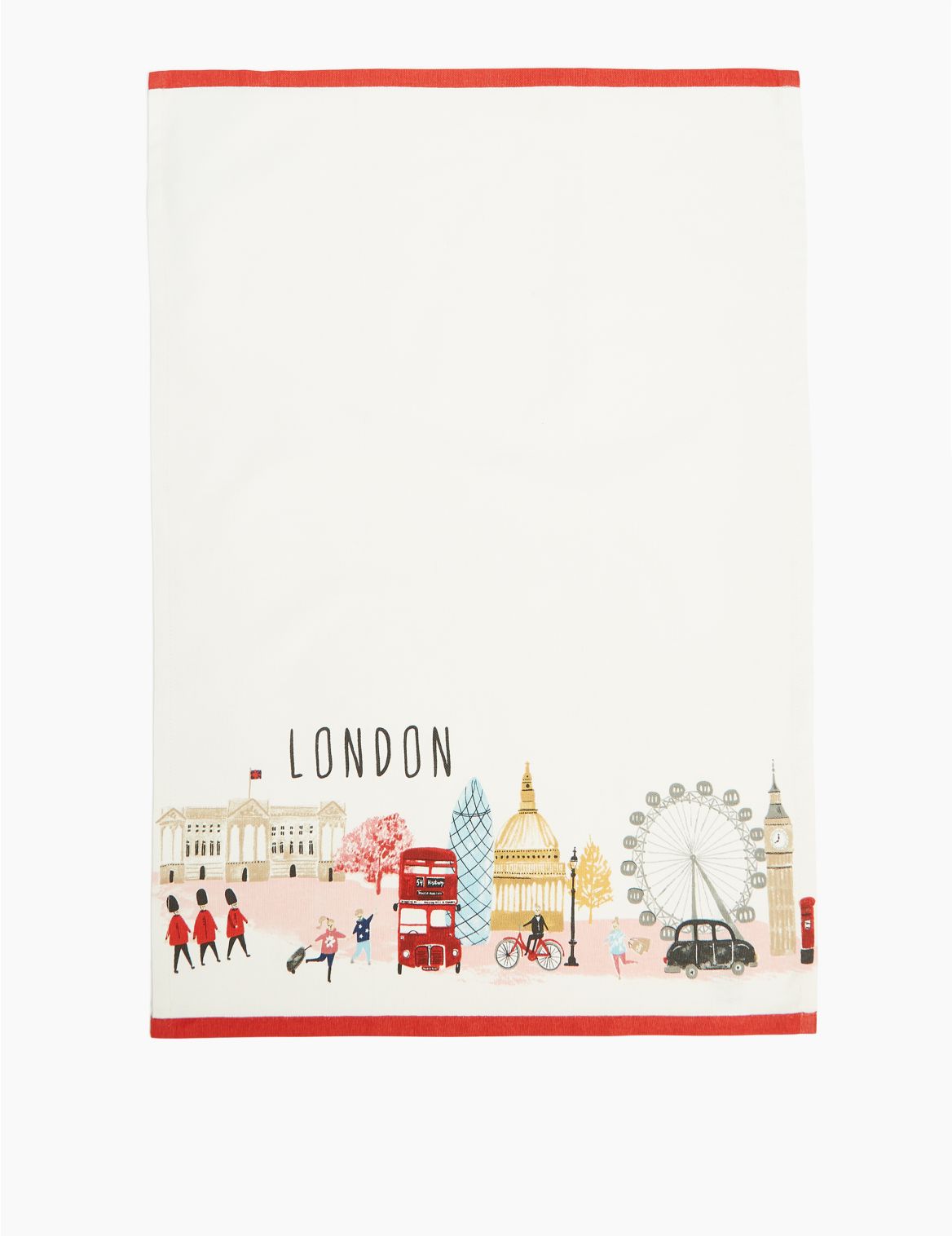 London Print Tea Towel multi-coloured