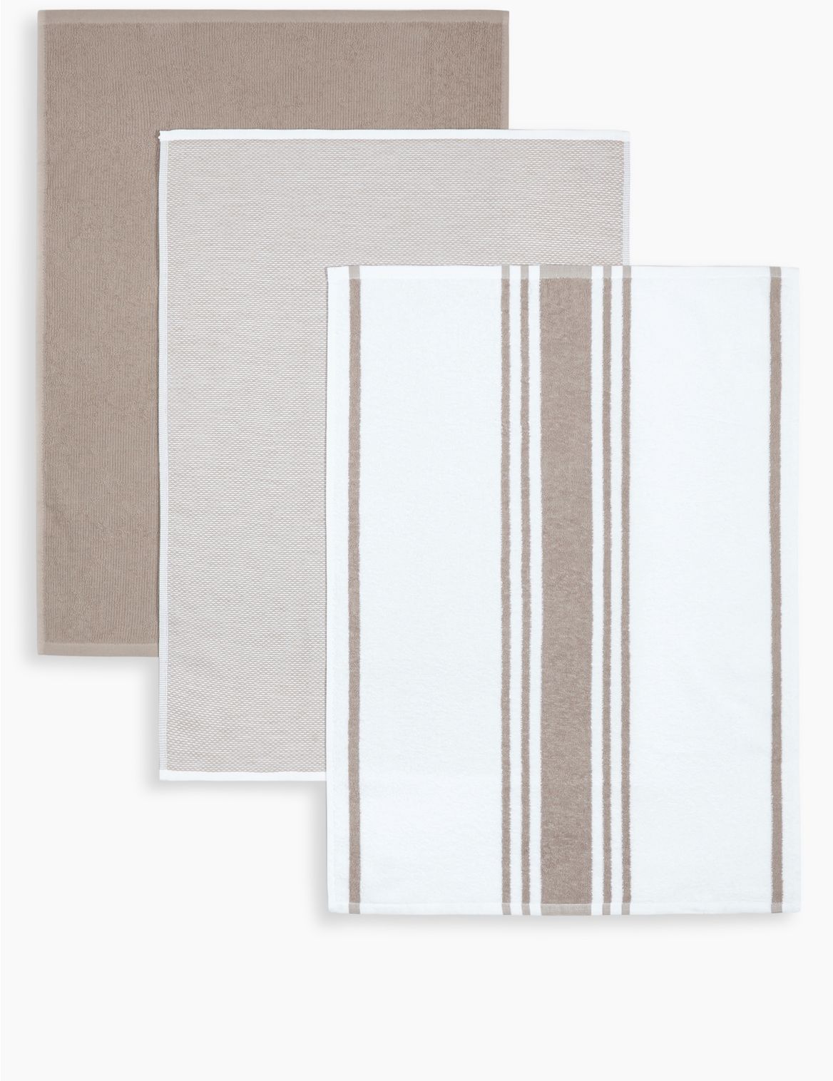 Image of Set of 3 Assorted Kitchen Towels beige