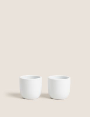 M&S Set of 2 Maxim Egg Cups - White, White