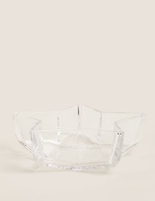 M&S Large Glass Star Serving Bowl