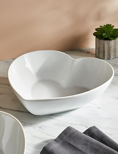 M&S Collection Maxim Large Heart Serving Bowl - 1Size - White, White