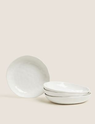 M&S Set of 4 Artisan Pasta Bowls - White, White