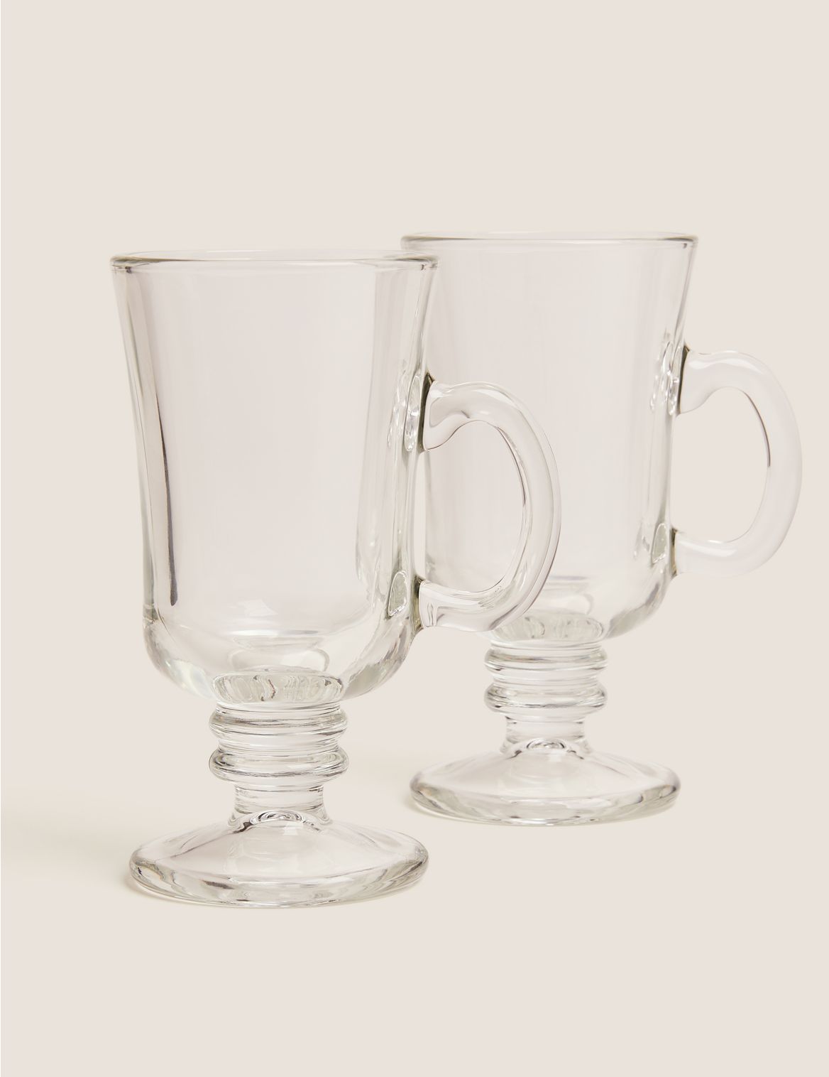 Image of Set of 2 Irish Coffee Glasses beige