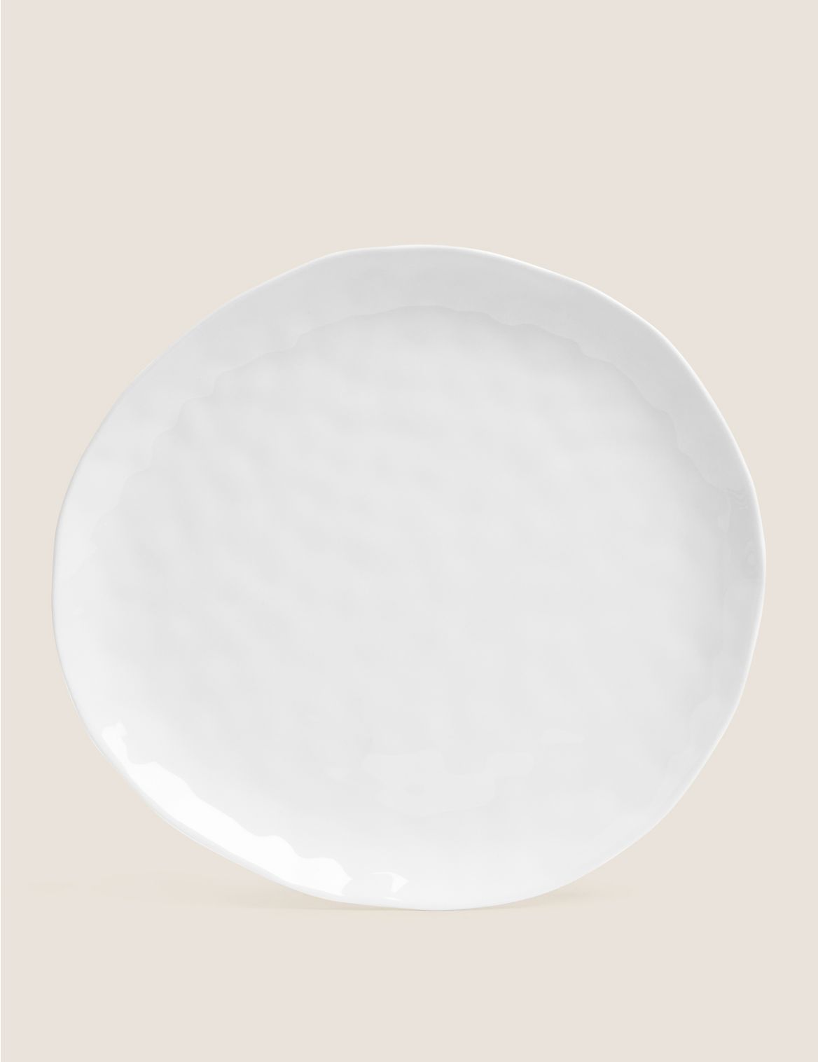 Set of 4 Artisan Dinner Plates white