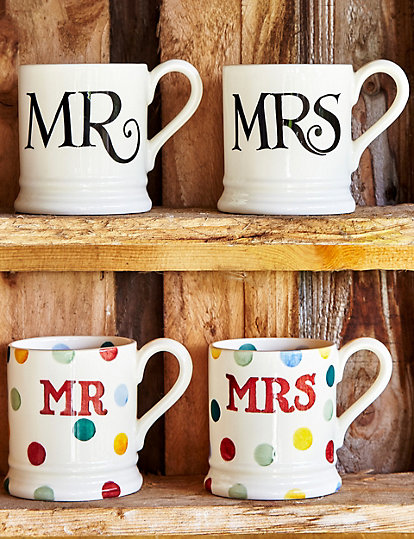 Emma Bridgewater Set Of 2 Mr & Mrs Polka Dot Mugs - 1Size - Multi, Multi