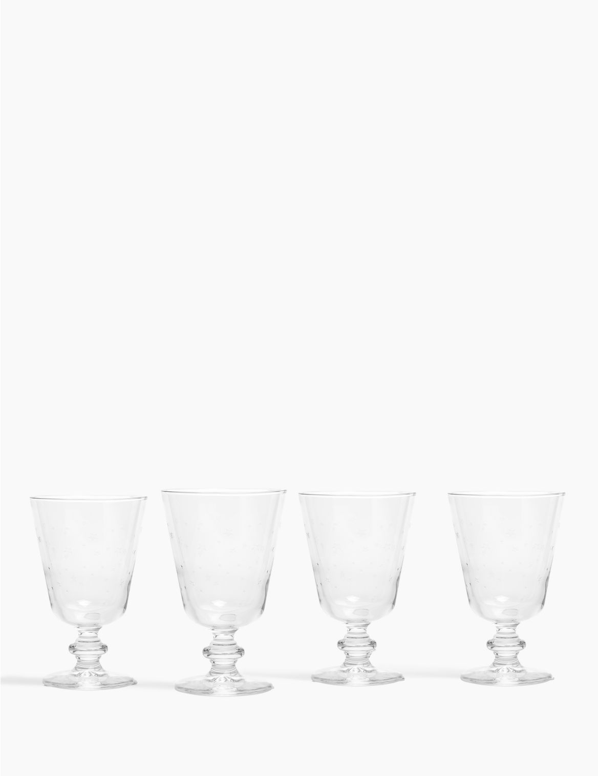 Set of 4 Ditsy Star Wine Glasses beige
