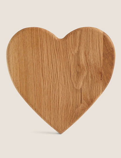 M&S Collection Heart Wooden Chopping Board - 1Size - Oak, Oak