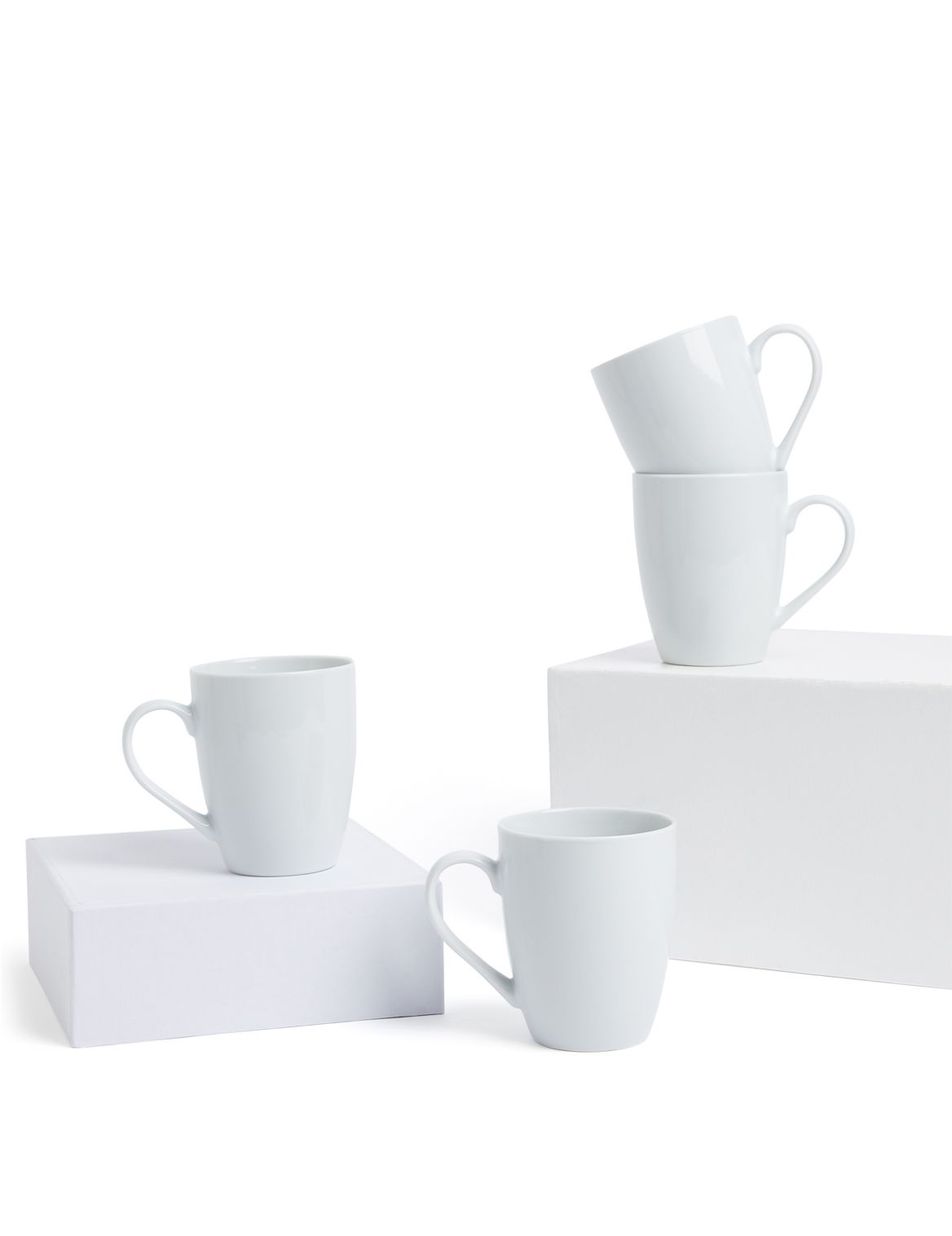 Image of Set of 4 Mugs white