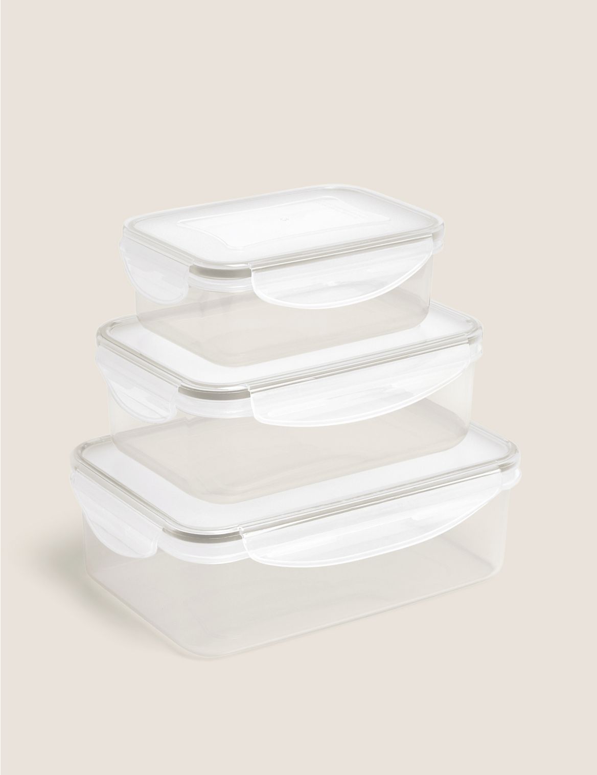 Set of 3 Food Storage Containers grey