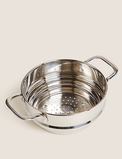 M&S Collection Universal Stainless Steel Steamer - 1Size - Silver, Silver