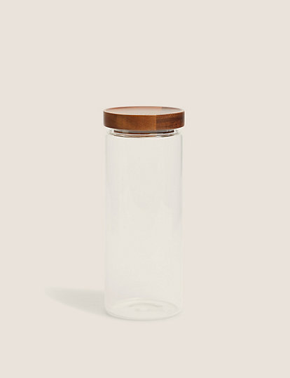 M&S Collection Large Glass Storage Jar - 1Size - Clear, Clear