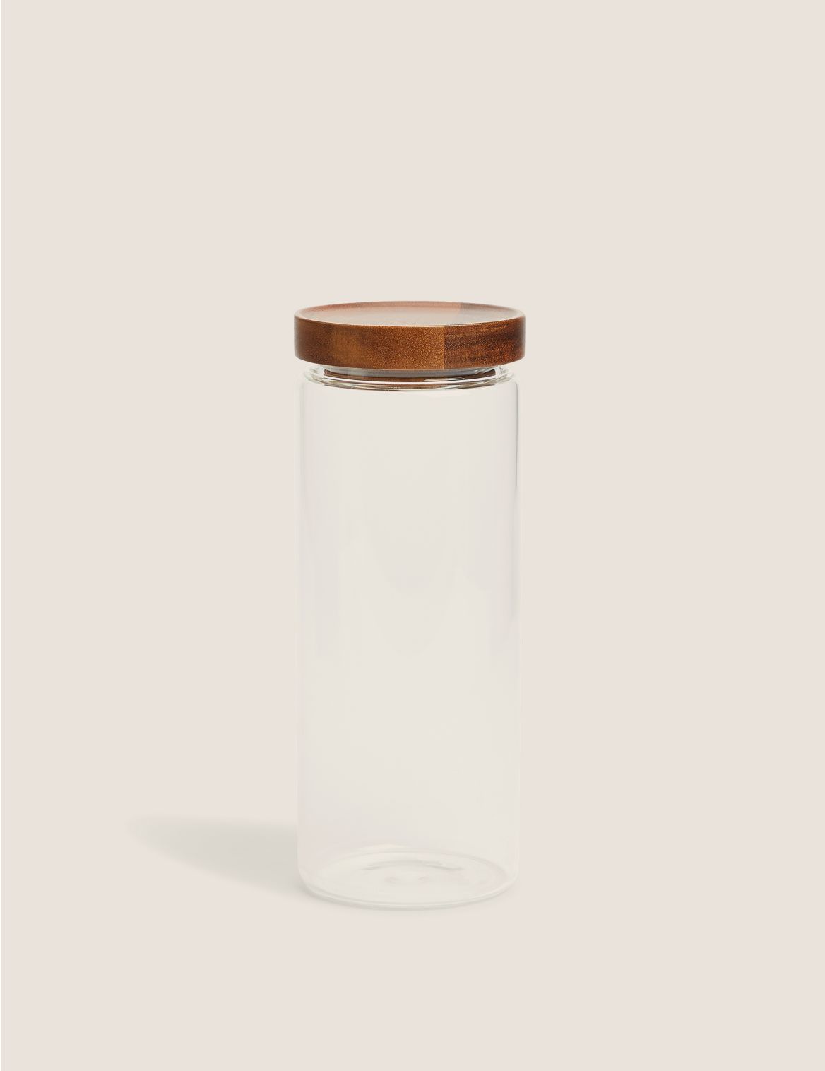 Large Glass Storage Jar beige