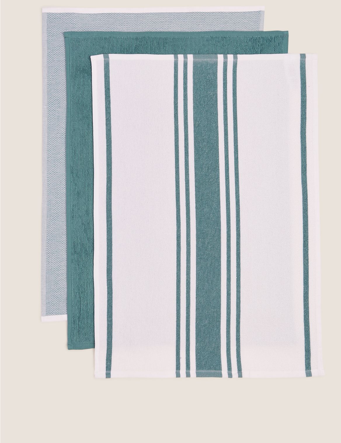 Image of Set of 3 Antibacterial Kitchen Hand Towels blue