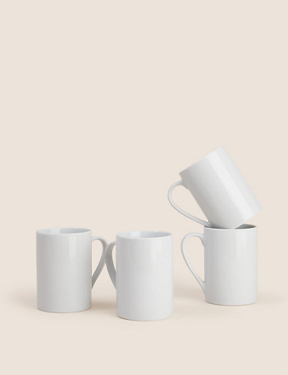 M&S Collection Set Of 4 Everyday Mugs - 1Size - White, White